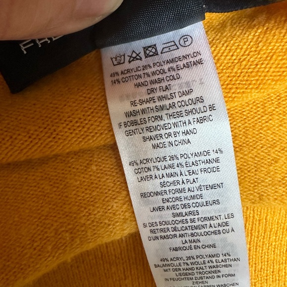 French Connection Mock Neck Long Sleeve Marigold Sweater | Size M - Picture 7 of 7